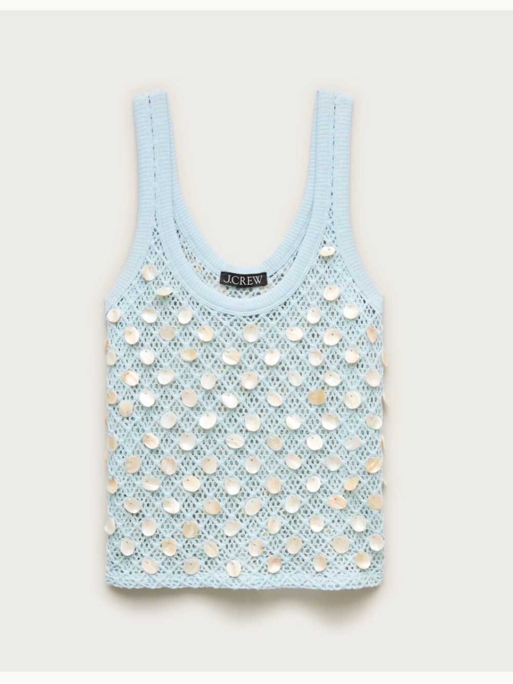 J. Crew Crochet Shell Embroidered Tank